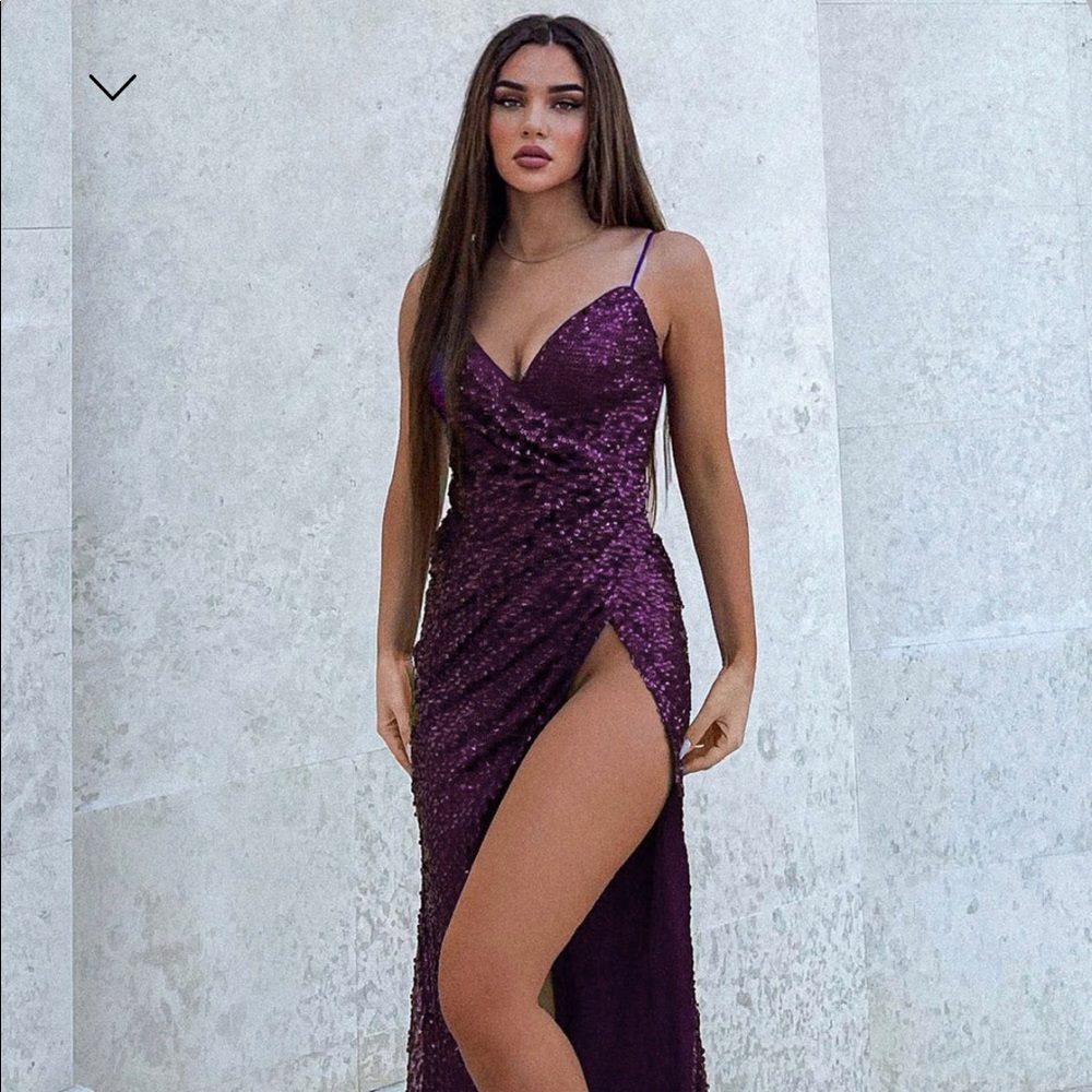 Keilani Sequin Maxi Dress - purple